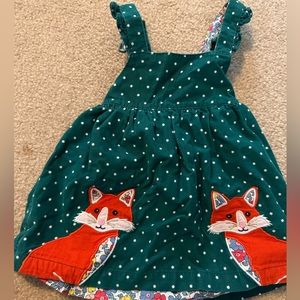 Baby Boden Fox Corduroy Pinafore